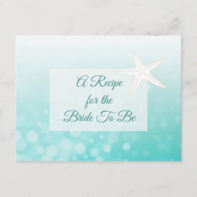 Carte Postale Une recette pour la Mariage mariée Recette Card (Devant)