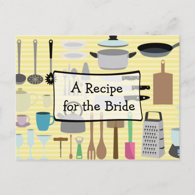 Carte Postale Une recette pour la Mariage mariée Recette Card (Devant)