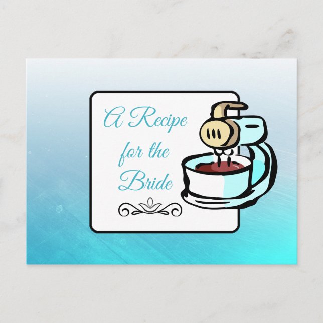 Carte Postale Une recette pour la Mariage mariée Recette Card (Devant)