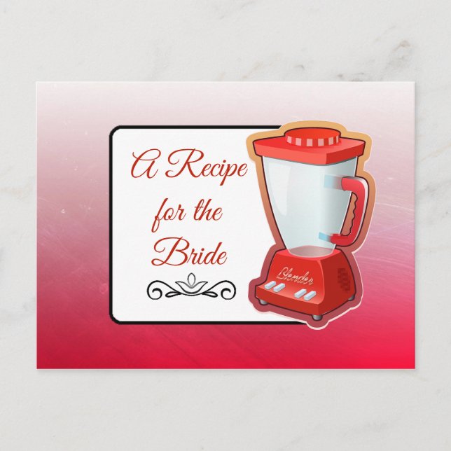 Carte Postale Une recette pour la Mariage mariée Recette Card (Devant)
