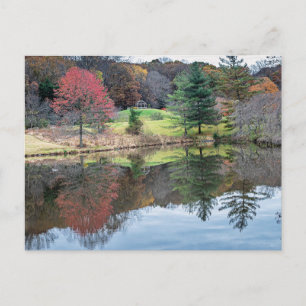 Carte Postale Une réflexion automnale calme de couleur et d'eau,
