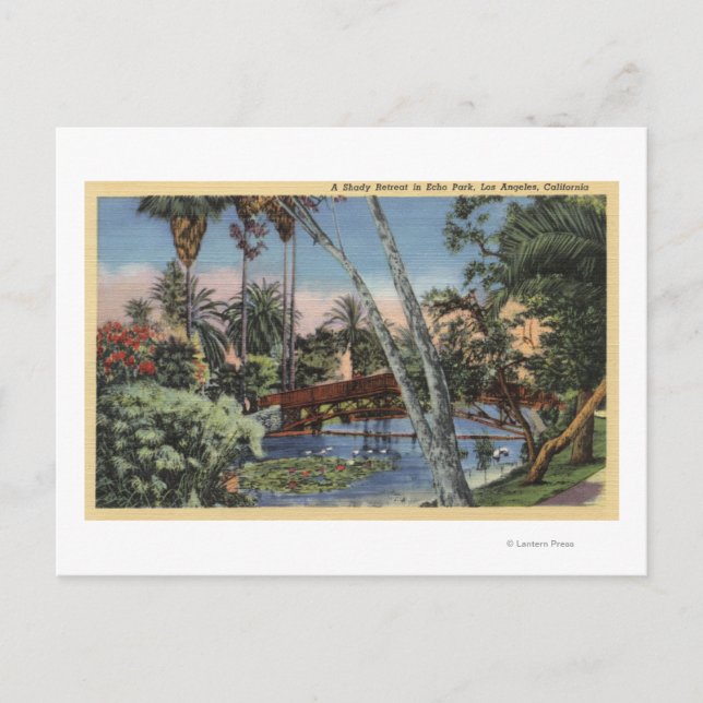 Carte Postale Une retraite ombragée à Echo Park (Devant)