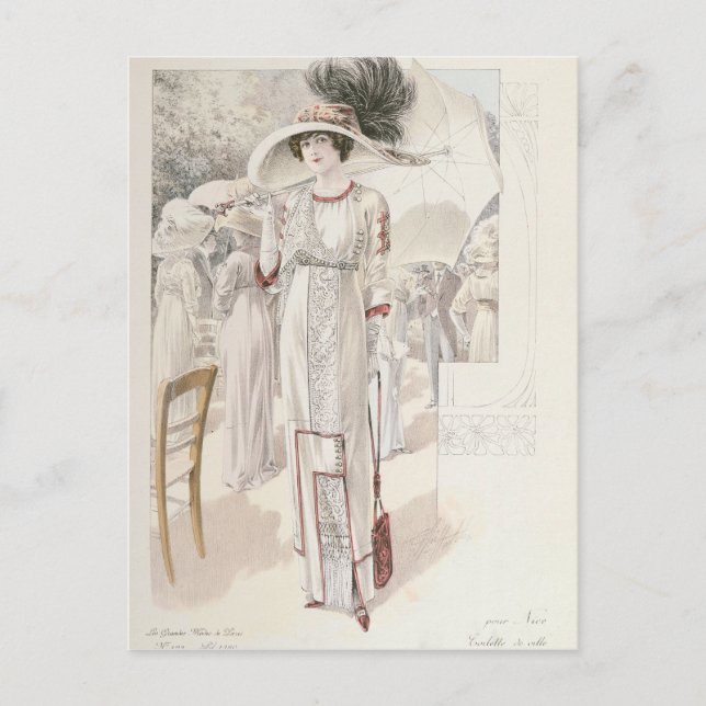 Carte Postale Une robe de ville, des Grandes Modes de Paris (Devant)