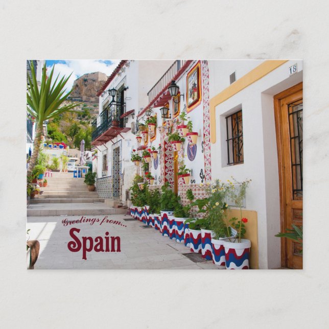 Carte Postale Une rue à Alicante Espagne (Devant)