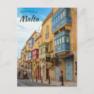 Carte Postale Une rue à La Valletta Malte