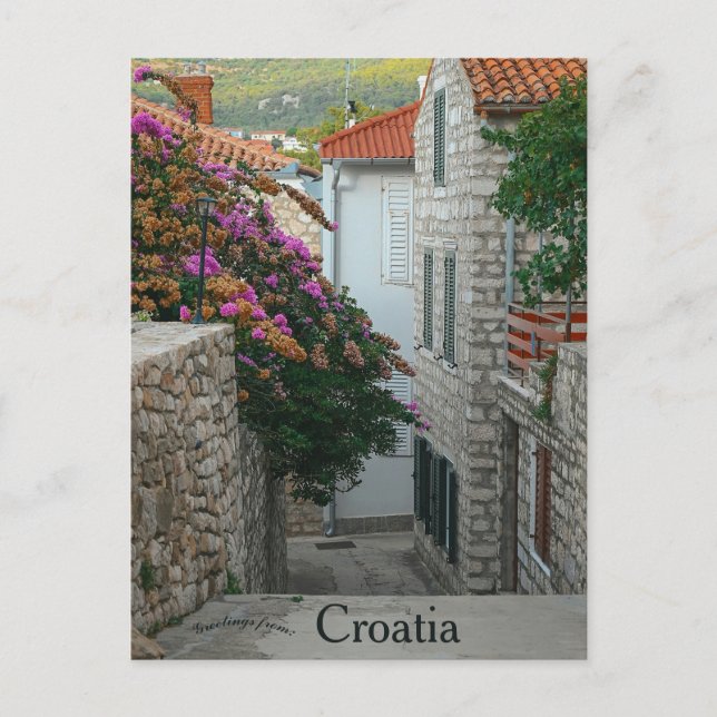 Carte Postale Une rue à Rab Croatie (Devant)
