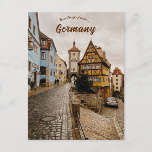 Carte Postale Une rue à Rothenburg en Allemagne