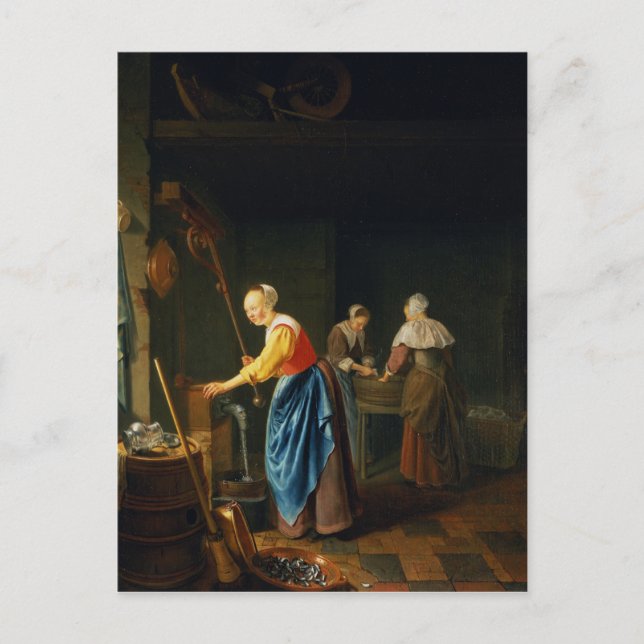 Carte Postale Une Scène De Cuisine (Devant)