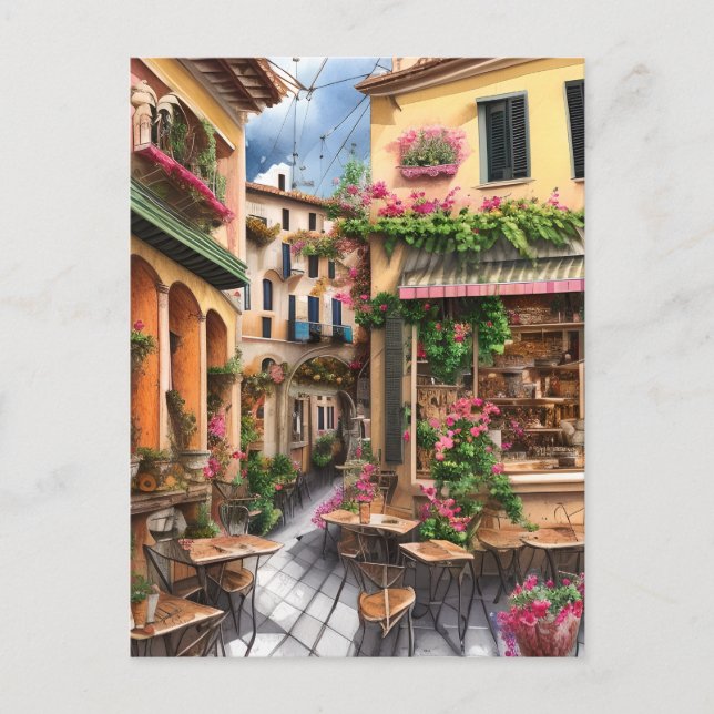 Carte Postale Une scène de rue italienne Série de conception d'é (Devant)