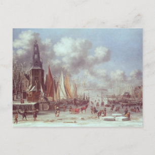 Carte Postale Une scène d'hiver à Amsterdam