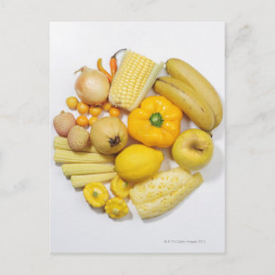 Carte Postale Une sélection des fruits et des légumes jaunes