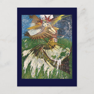 Carte Postale Une sirène à cheval sur une vague