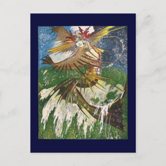 Carte Postale Une sirène à cheval sur une vague