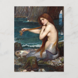Carte Postale Une sirène, Waterhouse