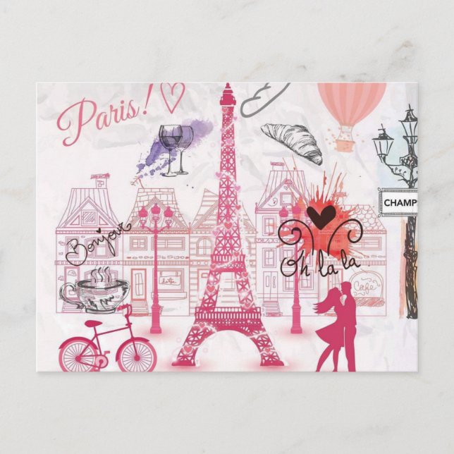 Carte Postale Une soirée à Paris (Devant)