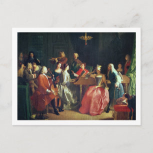 Carte Postale Une soirée musicale (huile sur la toile)