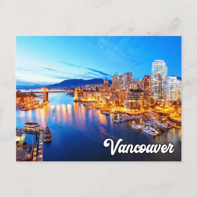 Carte Postale Une Soirée Précoce Au-Dessus De Vancouver (Colombi (Devant)