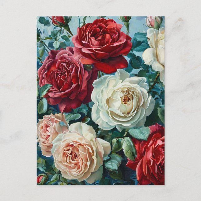 Carte Postale Une splendeur rose. Bouquet floral de roses. (Devant)