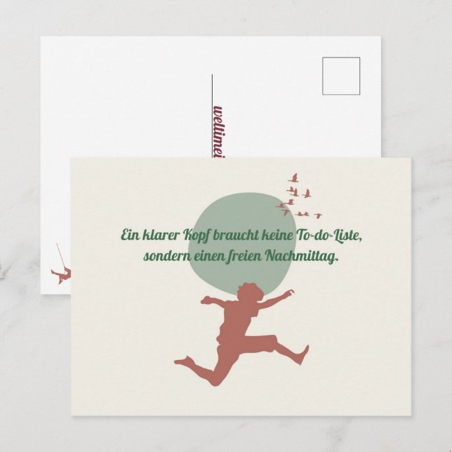 Carte Postale Une tête claire (Devant / Derrière)