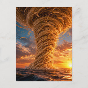 Carte Postale Une tornade de spaghetti au-dessus de l'eau