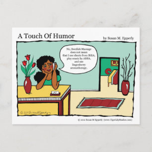 Carte Postale "Une touche d'Humour" Comique suédoise de massage