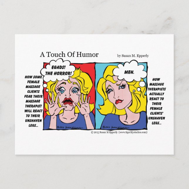 Carte Postale "Une touche d'Humour" Unshaven Legs Comic (Devant)