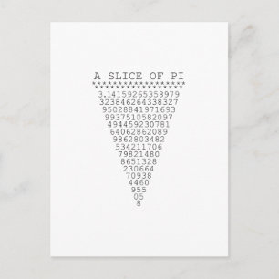 Carte Postale Une tranche de numéros Pi