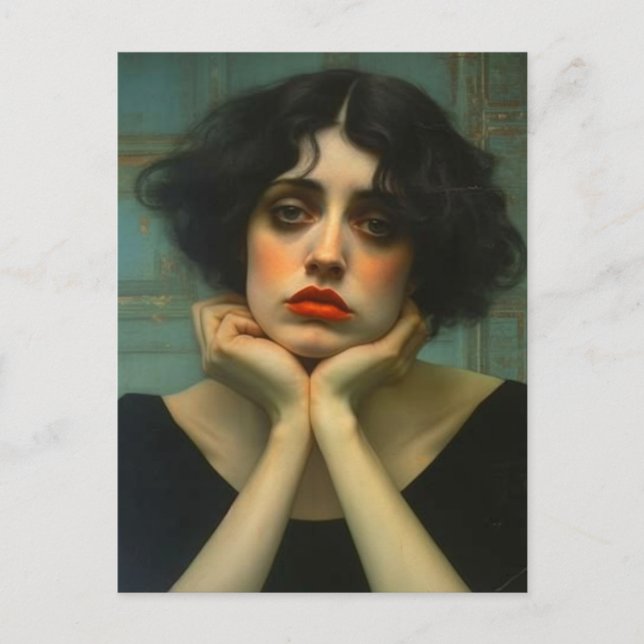 Carte Postale Une triste femme (Devant)