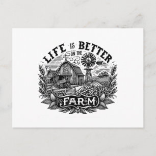 Carte Postale Une vie d'agriculture drôle est meilleure à la fer