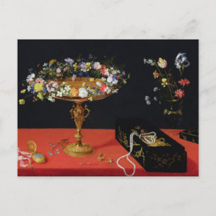 Carte Postale Une vie morte d'une Tazza aux fleurs