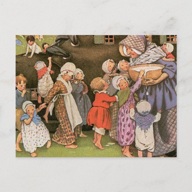 Carte Postale Une vieille femme dans la chaussure (Devant)