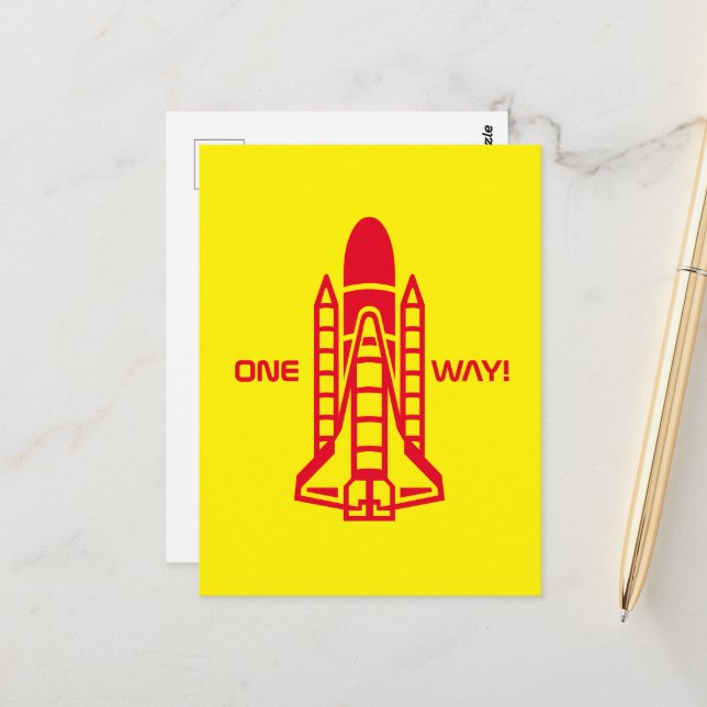 Carte Postale Une Voie ! Navette Spacecraft (Devant/Arrière en situation)
