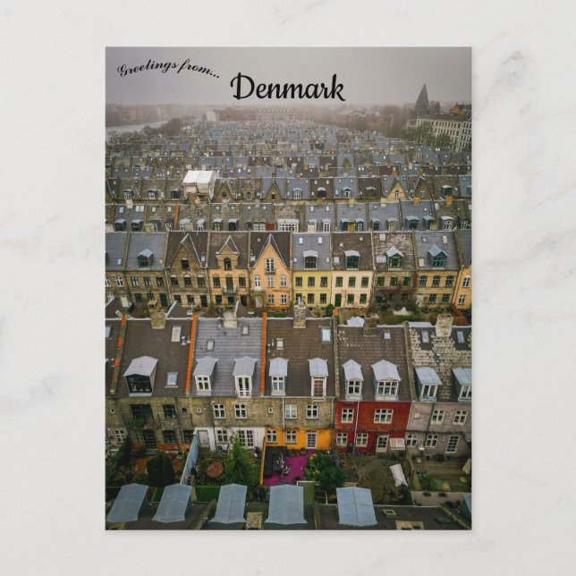 Carte Postale Une vue aérienne de Copenhague Danemark (Devant)