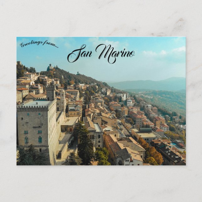 Carte Postale Une vue aérienne de Saint-Marin (Devant)