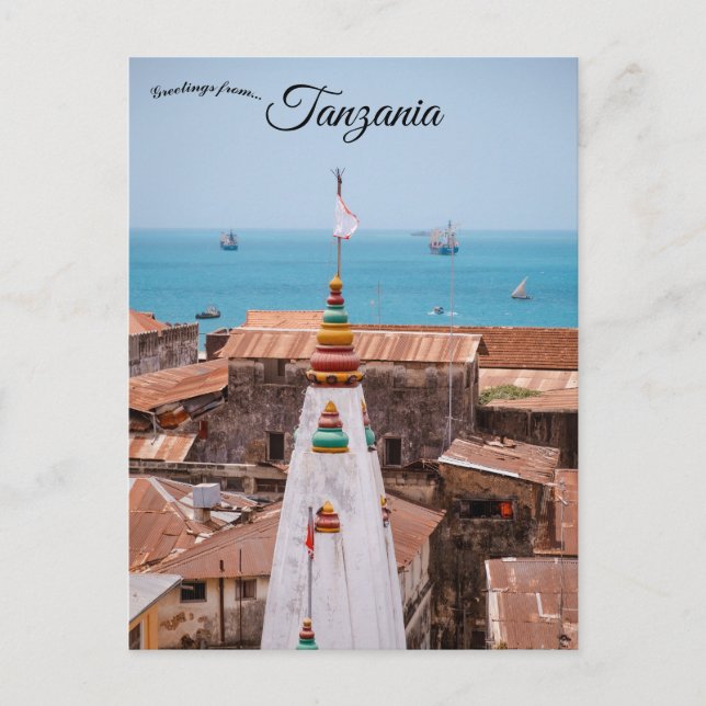 Carte Postale Une vue de l'île de Zanzibar Tanzanie (Devant)