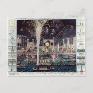 Carte Postale Une vue des feux d'artifice et des illuminations