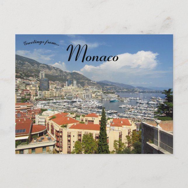 Carte Postale Une vue du port de Monaco (Devant)