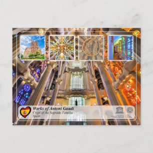 Carte Postale UNESCO - Antoni Gaudí - Sagrada Família - Crypte