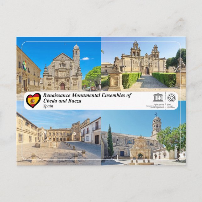 Carte Postale UNESCO - Ensembles de la Renaissance d'Úbeda et Ba (Devant)