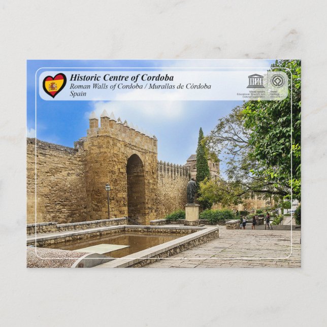 Carte Postale UNESCO - Murs romains / Murallas de Córdoba (Devant)