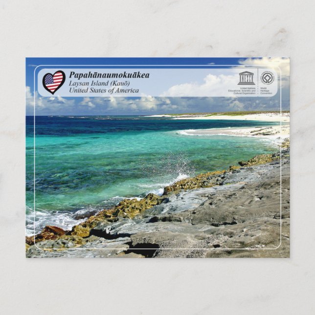 Carte Postale UNESCO - Papahānaumokuākea - Île de Laysan (Devant)