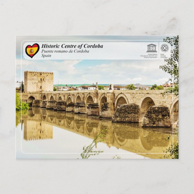 Carte Postale UNESCO - Pont romain de Cordoue (Devant)