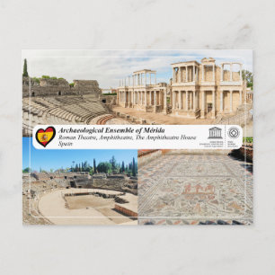 Carte Postale UNESCO - Théâtre romain et Amphithéâtre de Mérida