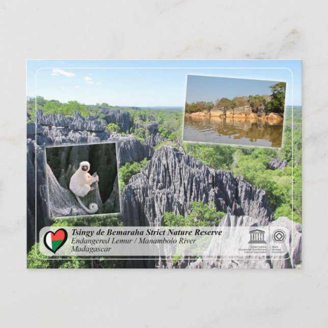Carte Postale UNESCO - Tsingy de Bemaraha Strict Nature Reserve (Devant)