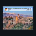 Carte Postale UNESCO WHS - Alhambra, Grenade<br><div class="desc">UNESCO WHS Serie - Sites du patrimoine mondial en Espagne Alhambra, Generalife et Albayzín, Grenade La propriété de l'Alhambra, Generalife et Albayzín à Grenade se trouve sur deux collines adjacentes, séparées par le fleuve Darro. L'Alhambra et le Generalife contiennent toutes les techniques artistiques connues du monde hispano-musulman entre le XIIIe...</div>