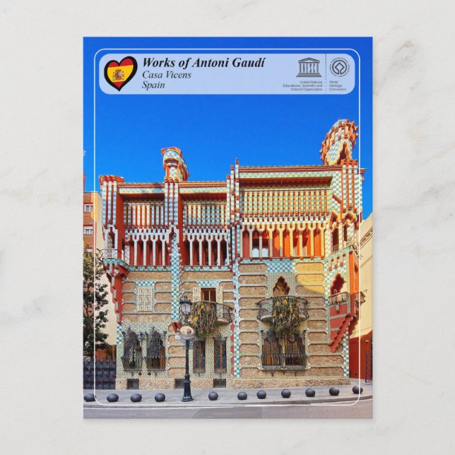 Carte Postale UNESCO WHS - Antoni Gaudí - Casa Vicens (Devant)