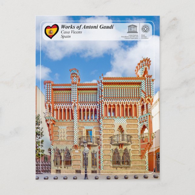 Carte Postale UNESCO WHS - Antoni Gaudí - Casa Vicens (Devant)