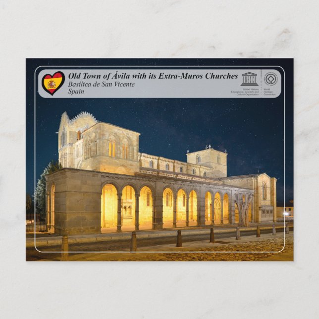 Carte Postale UNESCO WHS - Ávila - Basílica de San Vicente (Devant)