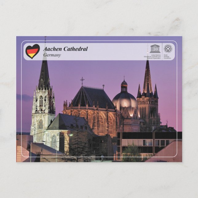 Carte Postale UNESCO WHS - Cathédrale d'Aachen (Devant)