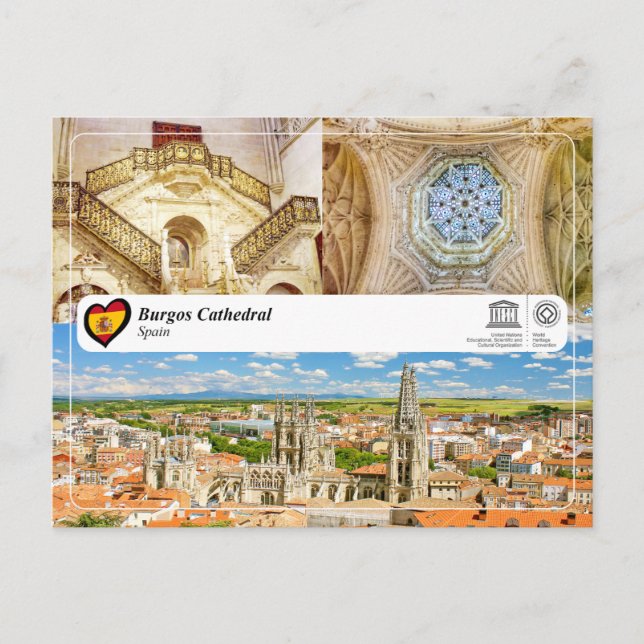 Carte Postale UNESCO WHS, Cathédrale de Burgos / Catedral de Bur (Devant)
